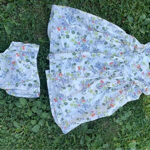 Floral White Kids Formal Dress